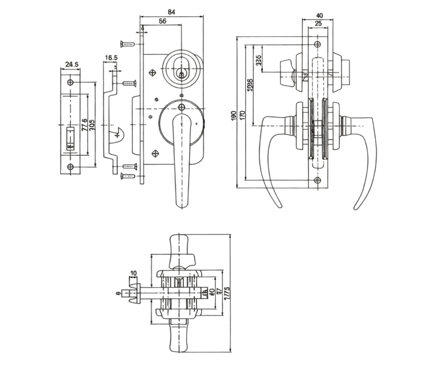 C3 Sliding Door Lock for Ships