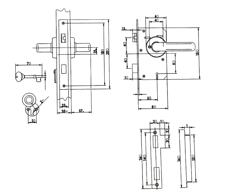 S-605 Ship Blade Lock with Key Operation