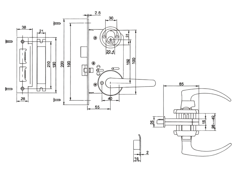 S-5100 Ship Cabin Door Lock (C1 Type)