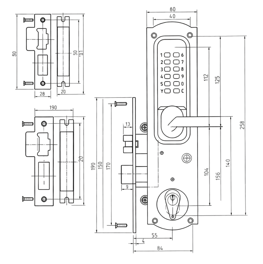 C1-M Password Button Lock
